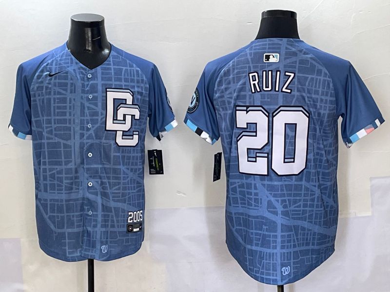 Men Washington Nationals #20 Ruiz Blue Joint Name 2025 Nike MLB Jersey style 1->washington nationals->MLB Jersey